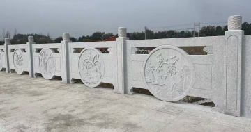福建芝麻白河道栏杆 石材栏杆