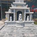 福建芝麻白中国黑石材套墓 花岗岩墓碑