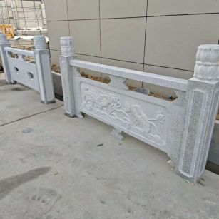 福建芝麻白河道栏杆 石材栏杆