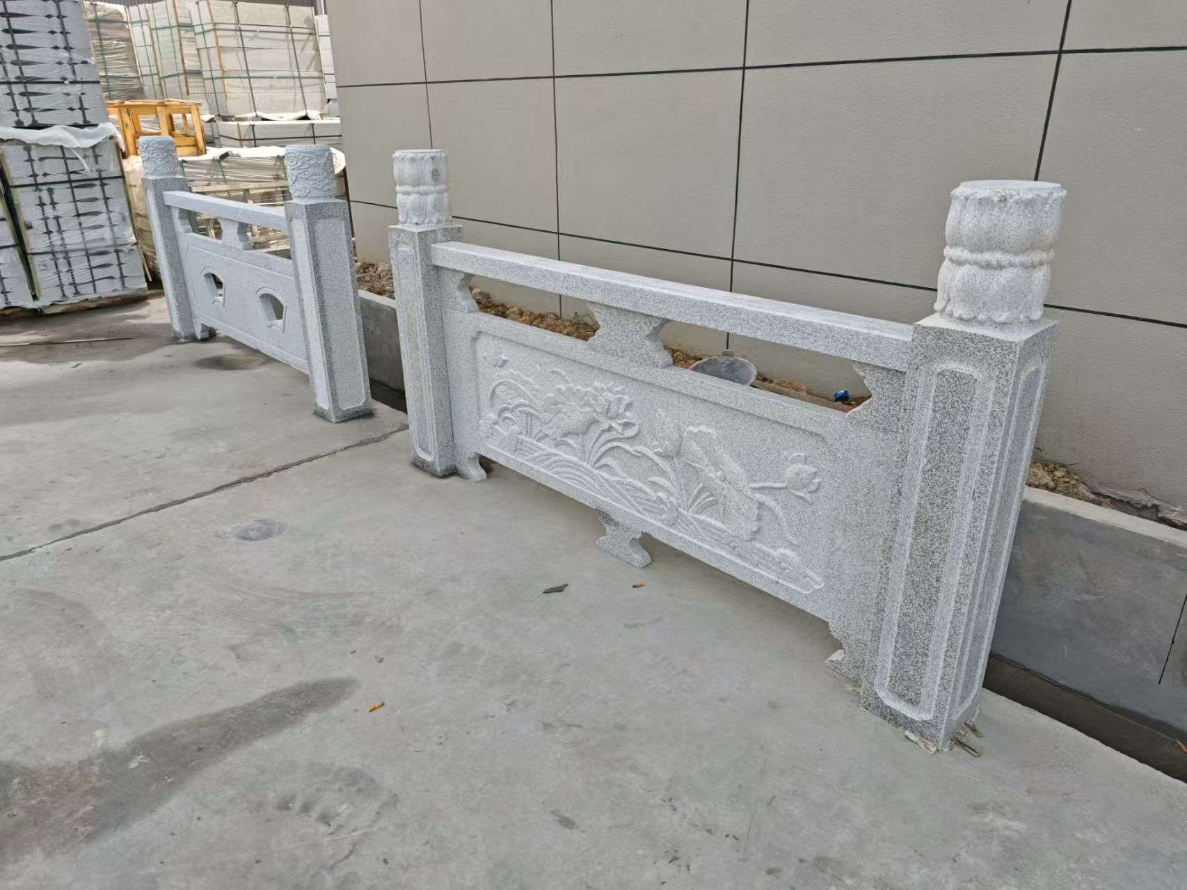 福建芝麻白河道栏杆 石材栏杆