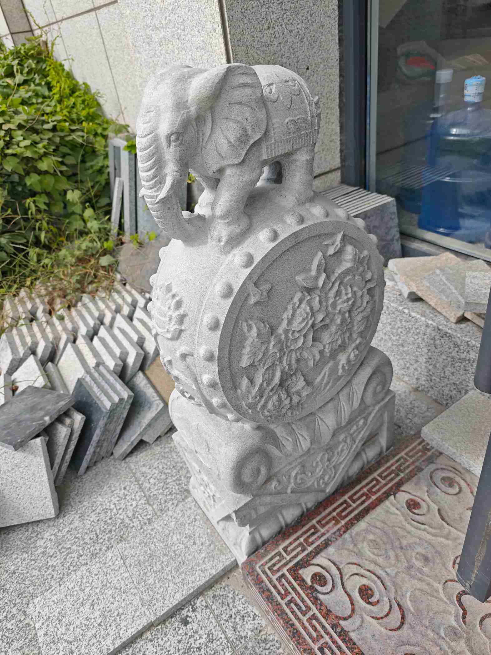 福建芝麻白抱鼓石 庭院抱鼓石