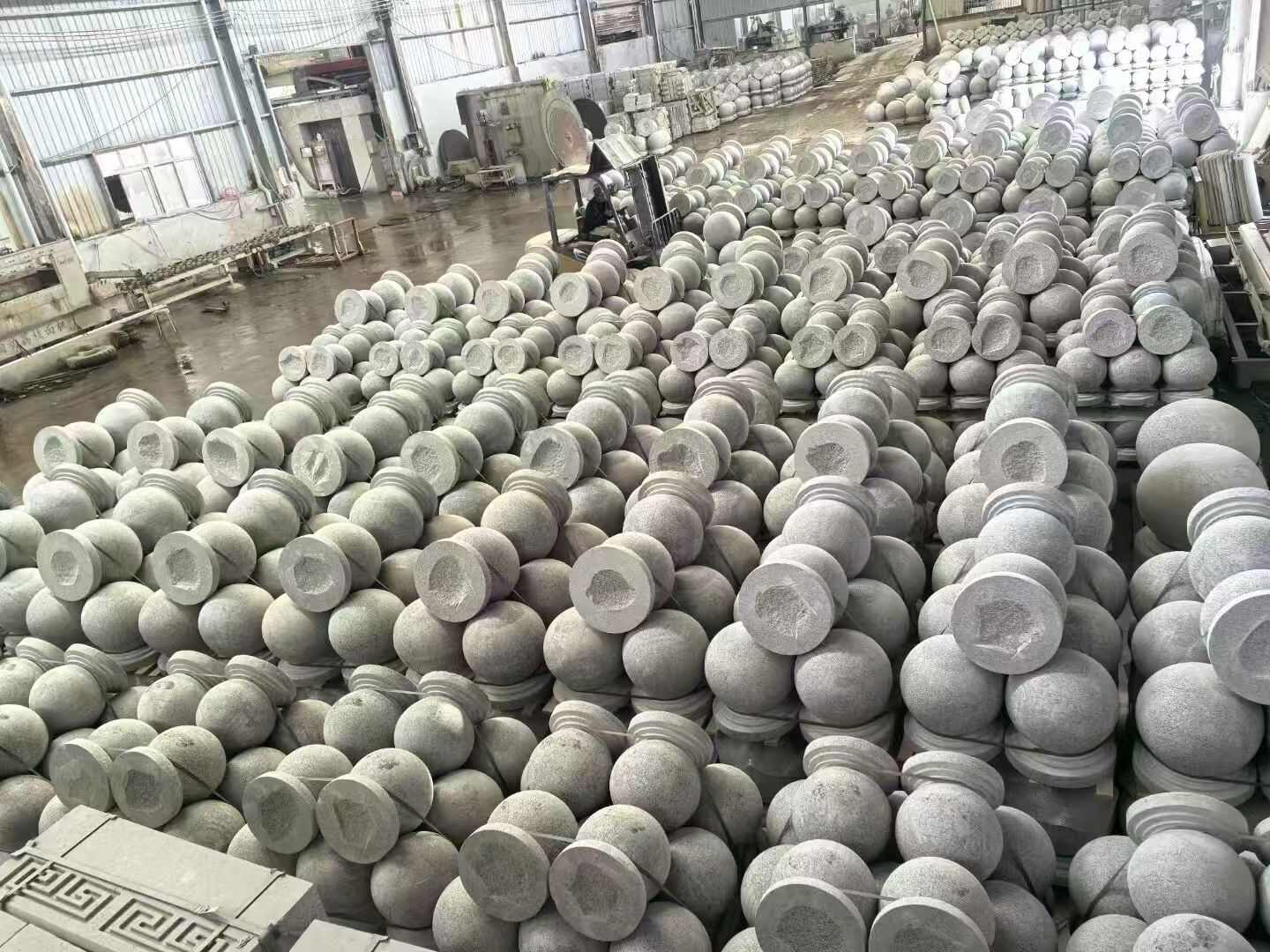 福建芝麻白圆球 石球 挡车球